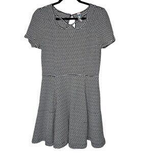Free People Beach M Skater Dress Black White Stripe Lightweight Summer Resort